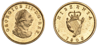 George III (1760-1820), Soho coinage, Proof Farthing, 1806/5, in gilt-copper, edge centre-grained, 4.37g/6h (S...