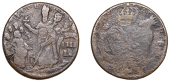 Charles II (1649-1685), St. Patrick’s coinage, Halfpenny, large letters, 9.27g/12h (Vlack/Martin 1-A; Whitman...