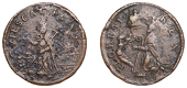 Charles II (1649-1685), St. Patrick’s coinage, Farthing, 6.11g/12h (Whitman 11500; Breen 208; S 6569). Brass plug,...
