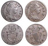 Group Lots, George III, Halfpennies (2), 1781, 1782 (DF 587, 588; S 6614) [2]. Very fine or better	 £40-£50