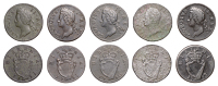 Group Lots, George II, Halfpence (5), 1750, 1751 (2), 1753, 1760 (S 6606, 6610) [5]. Fine to very fine	 £100-£120