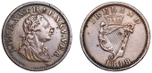 Tokens, Unlocalised issue, Penny Token, 1818, second 1 in date struck over 2, 15.21g/6h (W 1915). Some digs,...