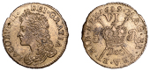 James II (1685-1691), Gunmoney coinage, Sixpence, 1689 Dec., 3.13g/12h (Withers dies 6/5; S 6583G). Some pitting on...