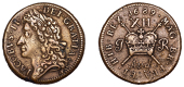 James II (1685-1691), Gunmoney coinage, Shilling, 1689 Aug t, 7.32g/12h (Withers 25/25; S 6581C). Very fine	 £50-£70