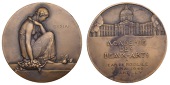 FRANCE, L’Offrande [The Offering], 1925, an Art Déco bronze medal by P.-M. Dammann for Arthus-Bertrand, adapted...
