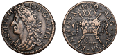 James II (1685-1691), Gunmoney coinage, Halfcrown, 1690 Apr:, 14.95g/12h (Withers Mar2/Apr10; S 6579N). Coppery...