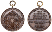 Medallions, Opening of the Northern Irish Parliament, 1921, a bronze medalet, unsigned, crowned arms in wreath, rev....