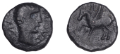 British Iron Age, CATUVELLAUNI, Tasciovanus (c. 25 BC - AD 10), bronze double Unit, Mega Pegasus type, male head...