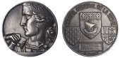 FRANCE, République Française, 1946, an Art Déco silver award medal by P. Turin adapted for the Conseil Général...