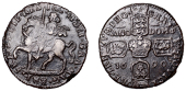 James II (1685-1691), Gunmoney coinage, Crown, 1690, rev. reads vict ore., stop after trivmpho, 17.02g/5h (Withers...