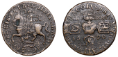 James II (1685-1691), Gunmoney coinage, Crown, 1690, rev. reads vict ore., 12.72g/7h (Withers -/-; S 6577)....
