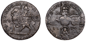 James II (1685-1691), Gunmoney coinage, Crown, 1690, rev. reads vict ore., stop after trivmpho, 11.95g/12h (Withers...