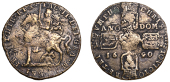 James II (1685-1691), Gunmoney coinage, Crown, 1690, rev. reads victo re., no stop after trivmpho, 13.25g/4h...