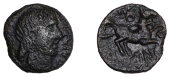 British Iron Age, CATUVELLAUNI, Andoco (c. 20-1 BC), bronze Unit, Roman type, male head right, andoco before, rev....