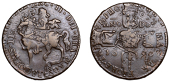 James II (1685-1691), Gunmoney coinage, Crown, 1690, stop after trivmpho, 14.80g/1h (Withers -/-; S 6578). Undertype...