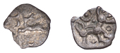British Iron Age, BELGAE, Uninscribed issues, silver Minim, Danebury Little Ladder type, trace of crescent head...