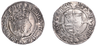 Henry VIII (1509-1547), First coinage, Groat, mm. castle (between saltires on obv.), reads agl z fr, double saltire...