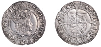 Henry VIII (1509-1547), First coinage, Groat, mm. portcullis crowned with chains, reads agl z fr, double saltire...