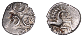 British Iron Age, ICENI, Uninscribed issues, silver Unit, Eyelash Crescents type, four opposed crescents, two solid...