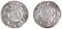 Henry VII (1485-1509), Profile issue, Groat, regular type, mm. pheon, triple band to crown, reads agl z fr, double...