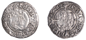Henry VII (1485-1509), Profile issue, Halfgroat, York, Abp Bainbridge, mm. martlet, keys below shield, reads henric,...