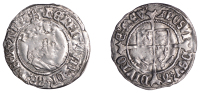 Henry VII (1485-1509), Profile issue, Halfgroat, York, Abp Bainbridge, mm. martlet, keys below shield, reads henric,...