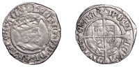 Henry VII (1485-1509), Profile issue, Halfgroat, York, Abp Bainbridge, mm. martlet, keys below shield, reads henric,...