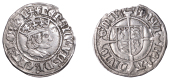 Henry VII (1485-1509), Profile issue, Halfgroat, London, mm. lis (two pellets to left) on obv., pheon on rev., reads...