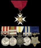 A fine Indian Mutiny ‘50th Anniversary’ C.B. group of six awarded to Colonel W. G. Small, Army Pay Department,...