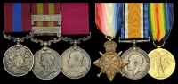 A scarce Tirah 1897-98 D.C.M. group of six awarded to Colour Sergeant, later Captain (Quartermaster) G. H. Wallis,...