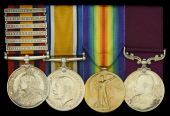 Four: Sergeant C. Waller, Army Pay Corps, late Essex Regiment

Queen’s South Africa 1899-1902, 6 clasps, Relief...