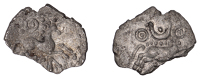 British Iron Age, ICENI, Ale Scavo (c. AD 35-45), silver Unit, Ale Sca type, boar running right, short dashes for...