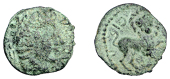 British Iron Age, CATUVELLAUNI, Tasciovanus (c. 25 BC - AD 10), bronze Unit, Lion type, male head right, tascio...