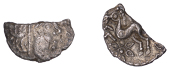 British Iron Age, TRINOVANTES, Dubnovellaunos (c. 5 BC - AD 10), silver Unit, V-Sign type, head right, phallic nose,...