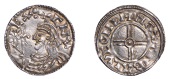 Cnut (1016-1035), Penny, Short Cross type [BMC XVI; BEH H], Struck at Lincoln by Matathan Balluc, draped and...
