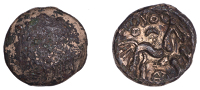 British Iron Age, DOBUNNI, Comux (c. AD 1-15), plated contemporary imitation of a gold Stater, Comux Tree type,...