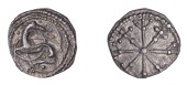 Early Anglo-Saxon Period, Sceatta, Secondary Series N/W mule, monster with long, sinuous limbs left, head reverted,...