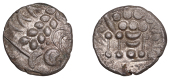 British Iron Age, DUROTRIGES, Uninscribed issues, billon Stater, Spread Tail type, devolved head of Apollo,...