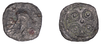 Early Anglo-Saxon Period, Sceatta, Secondary Series L, c. 710-60, draped bust left, trace of legend around, rev....