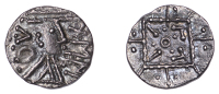 Early Anglo-Saxon Period, Sceatta, Secondary Series R3, type 3, struck c. 710-60 in East Anglia, crude diademed bust...