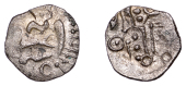 British Iron Age, DUROTRIGES, Uninscribed issues, silver Quarter-Stater, Duro Boat Dots type, three men in a boat...