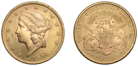 United States of America, Twenty Dollars, 1897, Philadelphia (KM 74.3). Extremely fine	 £2,400-£3,000