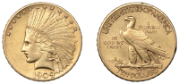 United States of America, Ten Dollars, 1909, Philadelphia (KM 130). Almost extremely fine	 £1,200-£1,500