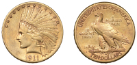 United States of America, Ten Dollars, 1911d, Denver (KM 130). Some nicks, otherwise good very fine, rare	...