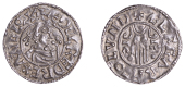 Æthelred II (978-1016), Penny, Second Hand type [BMC IId; BEH B2], struck at London by Ælfgar, draped and diademed...