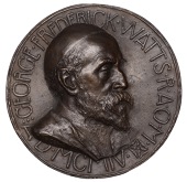 ENGLAND, George Watts, 1904, a uniface cast bronze medal by T. Spicer-Simson, bust right, 110mm, 130.11g (cf. BHM...