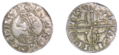 Cnut (1016-1035), Penny, Quatrefoil type [BMC VIII; BEH E], struck at Sudbury by Mansige, draped and crowned bust...