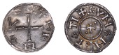 Danelaw, Cnut (c. 900-905), Penny of Cunnetti type, struck at York, Greek cross, cnvt rex around, rev. small cross...