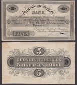 Yarmouth & Suffolk Bank, a single obverse proof for £5, and reverse proofs for £5 (3) and £10 (3), 18-, various...