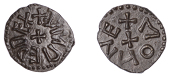 Kings of Northumbria, Eanred (808-41), Phase II Styca, gp Ciii, struck by Monne, +eanred rex around small cross,...